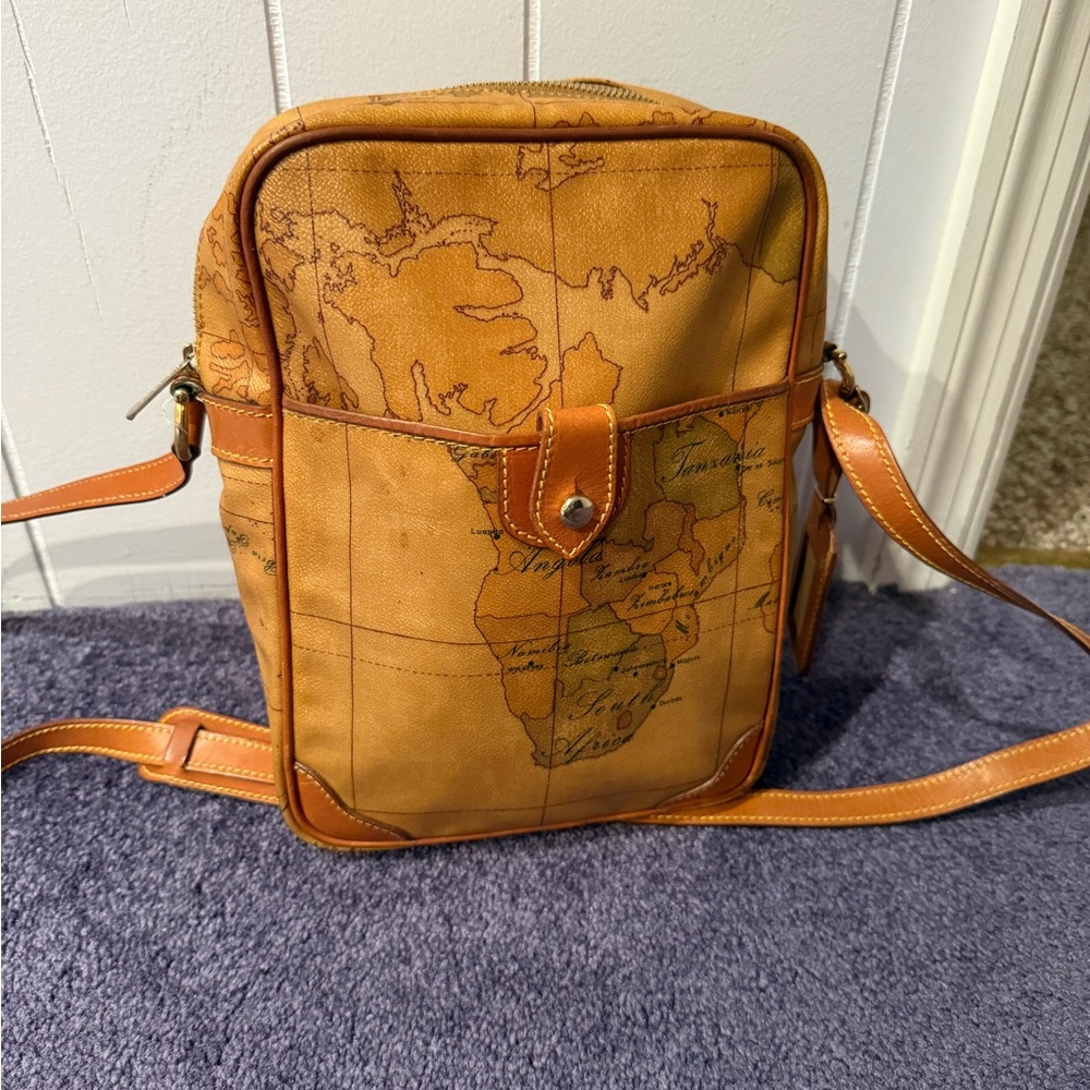 Alviero Martini Vintage World Map Bag ITALY RARE
